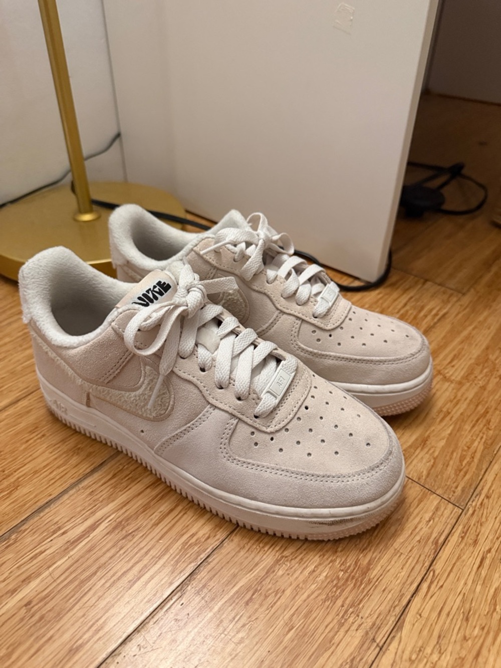 Nike Air Force 1 Low Suede Sneakers in Cream